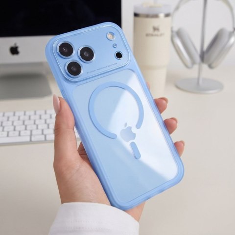 Etui Tech-Protect MagPeak Magsafe CC do iPhone 17 Pro / 18 Pro, jasnoniebieskie / przezroczyste