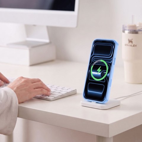 Etui Tech-Protect MagPeak Magsafe CC do iPhone 17 Pro / 18 Pro, jasnoniebieskie / przezroczyste