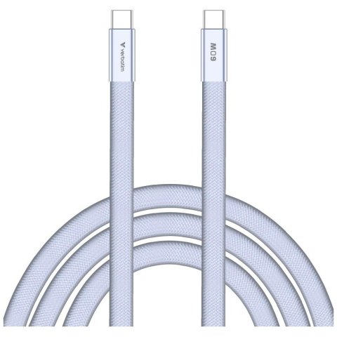 Kabel Verbatim Sync & Charge Soft Touch USB-C do USB-C 60W PD3.0 120cm fioletowy 30275
