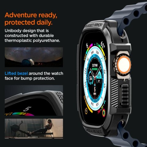 Etui SPIGEN Rugged Armor Apple Watch ULTRA 1 / 2 (49 Mm) matowy czarny
