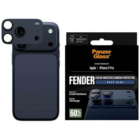 Szkło hartowane na obiektyw Panzer Glass Fender Camera Protector do i Phone 17 Pro niebieski