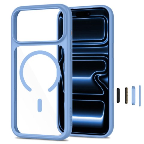 Etui TECH-PROTECT Magone MAGSAFE CC + Glass 2-pack iPhone 17 PRO MAX / 18 PRO MAX jasnoniebieski / przeźroczysty