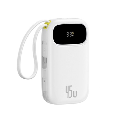 Powerbank baseus enerfill qpow3 10000mah 45w z kablami usb-c biały