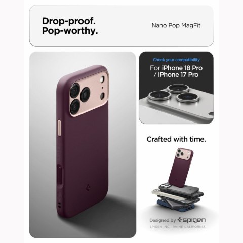 Etui spigen nano pop magsafe iphone 17 pro / 18 pro burgundy bean