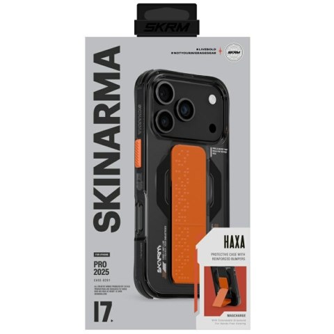 Etui Skinarma haxa do iphone 17 pro magnetic charging + grip stand grafitowy