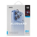 Szkło na obiektyw aparatu uniq optix aluguard (dx2) camera lens protector do iphone 18 pro / iphone 18 pro max niebieski z aplik