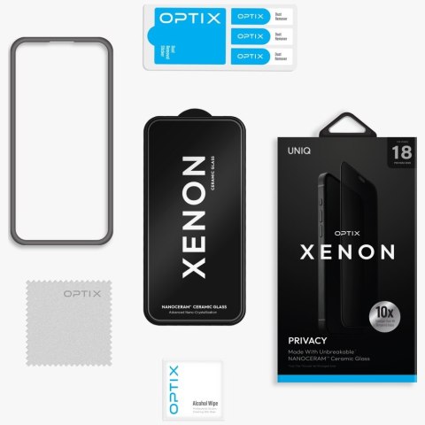 Szkło prywatyzujące uniq optix privacy xenon nanoceram do iphone 18 pro max