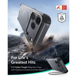 Etui esr cyber tough z podstawką magsafe iphone 17 pro max / 18 pro max szary