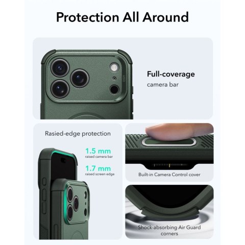 Etui esr cyber tough magsafe iphone 17 pro max / 18 pro max zielony