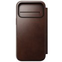 Nomad modern leather folio - etui do iphone 18 pro max / 17 pro max kompatybilne z magsafe, skóra horween (rustic brown)
