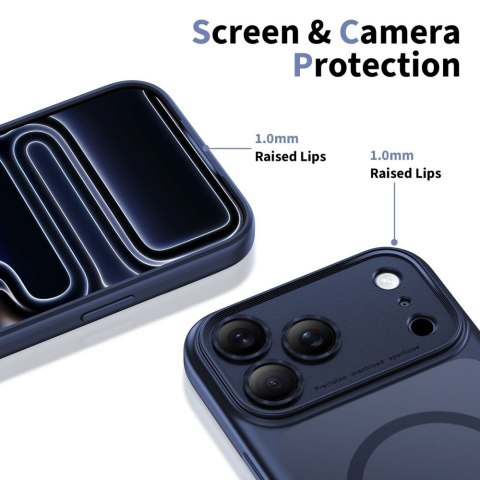 Etui Tech-protect magpeak MAGSAFE cc iphone 17 PRO matte deep niebieskie