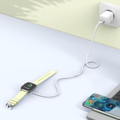Tech-protect mc02 ultraboost magnetic charger type-c cable 100cm Apple watch białe
