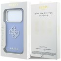 Etui guess grained & big resin logo do iphone 18 pro / 17 pro niebieski