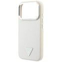 Etui guess grained triangle logo magsafe do iphone 18 pro max / 17 pro max beżowy