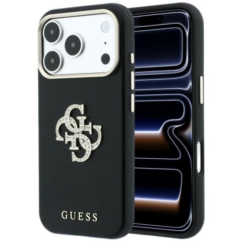 Etui guess smooth & big strass logo do iphone 18 pro / 17 pro czarny