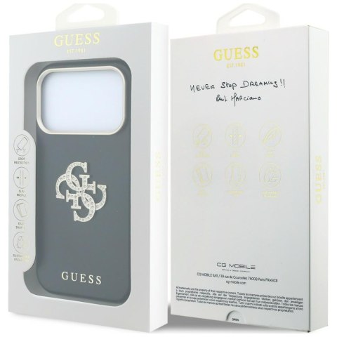 Etui guess smooth & big strass logo do iphone 18 pro / 17 pro czarny