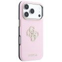 Etui guess smooth & big strass logo do iphone 18 pro max / 17 pro max różowy