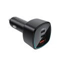 Ładowarka samochodowa Acefast B18 200 W 2x USB-C + USB-A - czarna