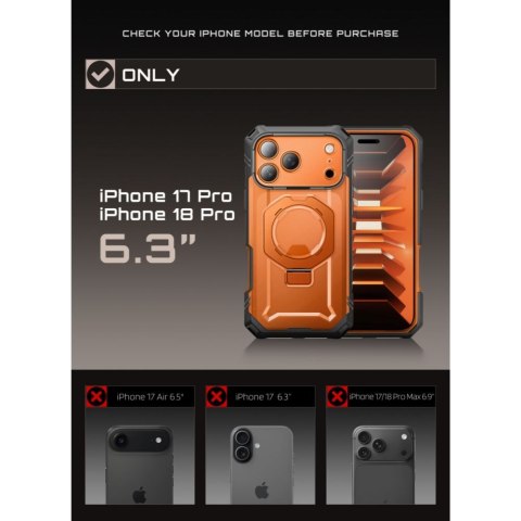 Etui Supcase Grip Pro Mag MagSafe iPhone 17 PRO / 18 PRO - koralowe