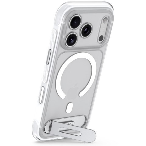 Decoded AntiMicrobial Hybrid Stand Backcover - etui z podstawką do iPhone 18 Pro / 17 Pro kompatybilne z MagSafe (frosted white)