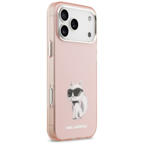 Etui Karl Lagerfeld IML Aquarelle Choupette & Logo MagSafe do iPhone 17 Pro różowy