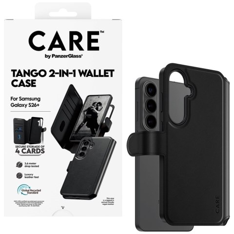 Etui CARE by PanzerGlass Tango 2w1 Wallet do Samsung Galaxy S26+ czarny