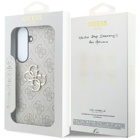 Etui Guess Leather 4G Metal Logo do Samsung Galaxy S26 FE różowy