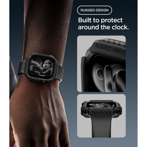 Etui ochronne Spigen Rugged Armor do Apple Watch 12 (42mm) - Czarny Mat