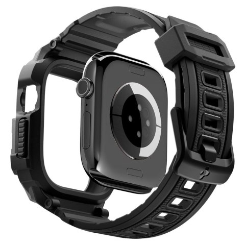 Pancerne etui z paskiem Spigen Rugged Armor Pro do Apple Watch 12 (42mm) - Czarny Mat