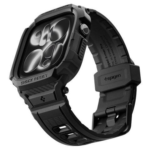 Pancerne etui z paskiem Spigen Rugged Armor Pro do Apple Watch 12 (46mm) - Czarny Mat