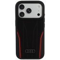 Etui Audi R8 Genuine Leather MagSafe do iPhone 18 Pro / 17 Pro czarno-czerwony
