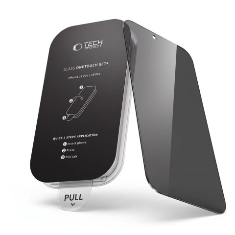 Szkło prywatyzujące Tech-Protect OneTouch Set Spy+ (2-Pack) do iPhone 18 Pro - Privacy