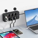 Listwa zasilająca Tech-Protect PC6X6 6 Gniazd + 3x USB + 3x USB-C (200cm) - Czarna