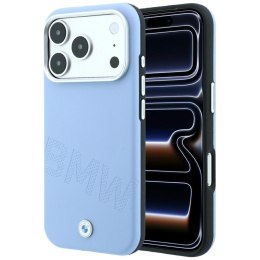 Etui BMW Sign Inclined Deboss Letters MagSafe do iPhone 18 Pro Max / 17 Pro Max niebieski