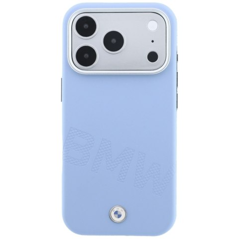 Etui BMW Sign Inclined Deboss Letters MagSafe do iPhone 18 Pro Max / 17 Pro Max niebieski