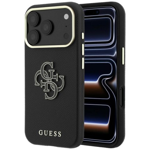 Etui Guess Grained & Big Resin Logo do iPhone 18 Pro / 17 Pro czarny