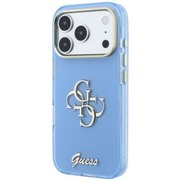 Etui Guess IML 4G Script Metal do iPhone 18 Pro Max / 17 Pro Max jasno niebieski