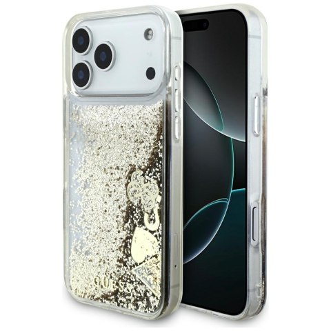 Etui Guess Liquid Glitter 4G Charms do iPhone 18 Pro / 17 Pro złoty