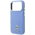 Etui Karl Lagerfeld Grained Heads Metal MagSafe do iPhone 18 Pro / 17 Pro niebieski