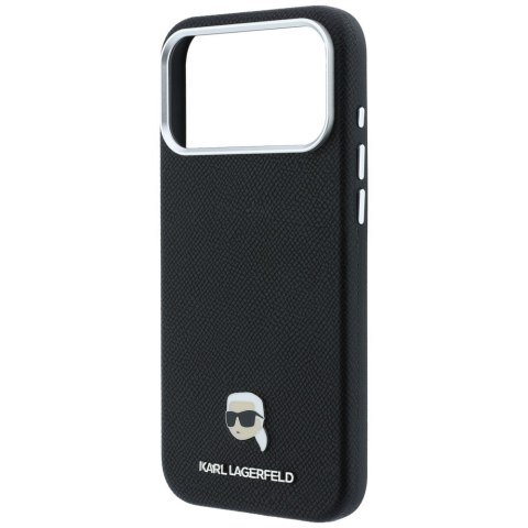 Etui Karl Lagerfeld Grained Karl Head Metal MagSafe do iPhone 18 Pro Max / 17 Pro Max czarny