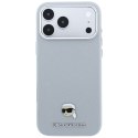 Etui Karl Lagerfeld Grained Karl Head Metal MagSafe do iPhone 18 Pro Max / 17 Pro Max szary