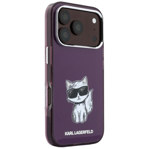 Etui Karl Lagerfeld IML Choupette Body Sketch Print MagSafe do iPhone 18 Pro Max / 17 Pro Max burgundowy