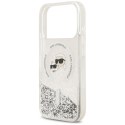 Etui Karl Lagerfeld Liquid Glitter Karl&Choupette Heads MagSafe do iPhone 18 Pro Max / 17 Pro Max przezroczysty