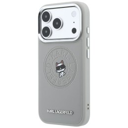 Etui Karl Lagerfeld Point & Choupette Sketch MagSafe do iPhone 18 Pro Max / 17 Pro Max szary