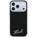 Etui Karl Lagerfeld Saffiano Small Script Metal Logo MagSafe do iPhone 18 Pro Max / 17 Pro Max czarny