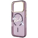 Etui Karl Lagerfeld Script Logo MagSafe do iPhone 18 Pro Max / 17 Pro Max burgundowy