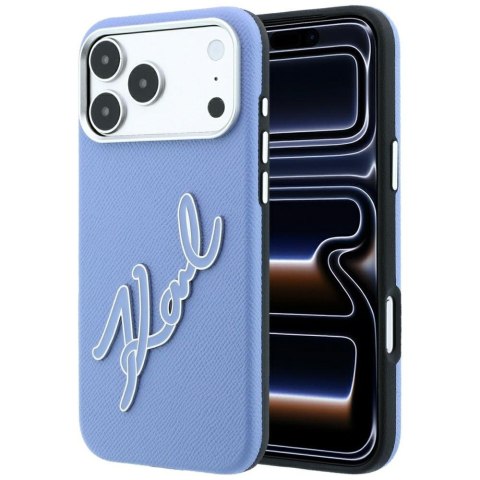 Etui Karl Lagerfeld Smooth Big Resin Signature Logo do iPhone 18 Pro Max / 17 Pro Max niebieski