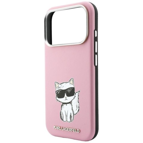Etui Karl Lagerfeld Smooth Choupette Sketch MagSafe do iPhone 18 Pro Max / 17 Pro Max różowy