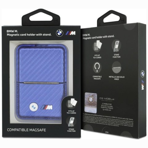Portfel BMW M Carbon Metal Logos MagSafe niebieski