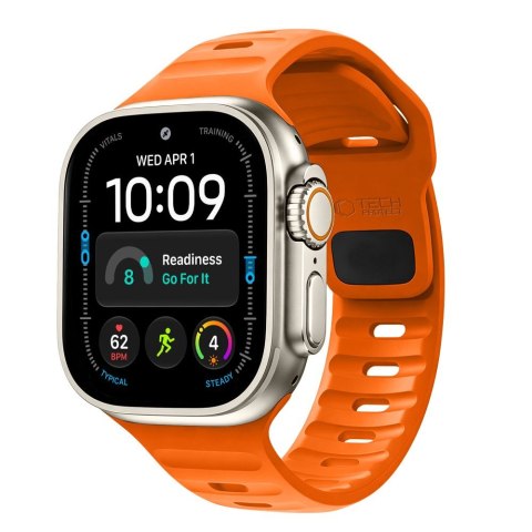 Pasek silikonowy Tech-Protect Silicone Line do Apple Watch 8 / 9 / 10 / 11 / 12 / SE / Ultra (44/45/46/49 mm) pomarańczowy